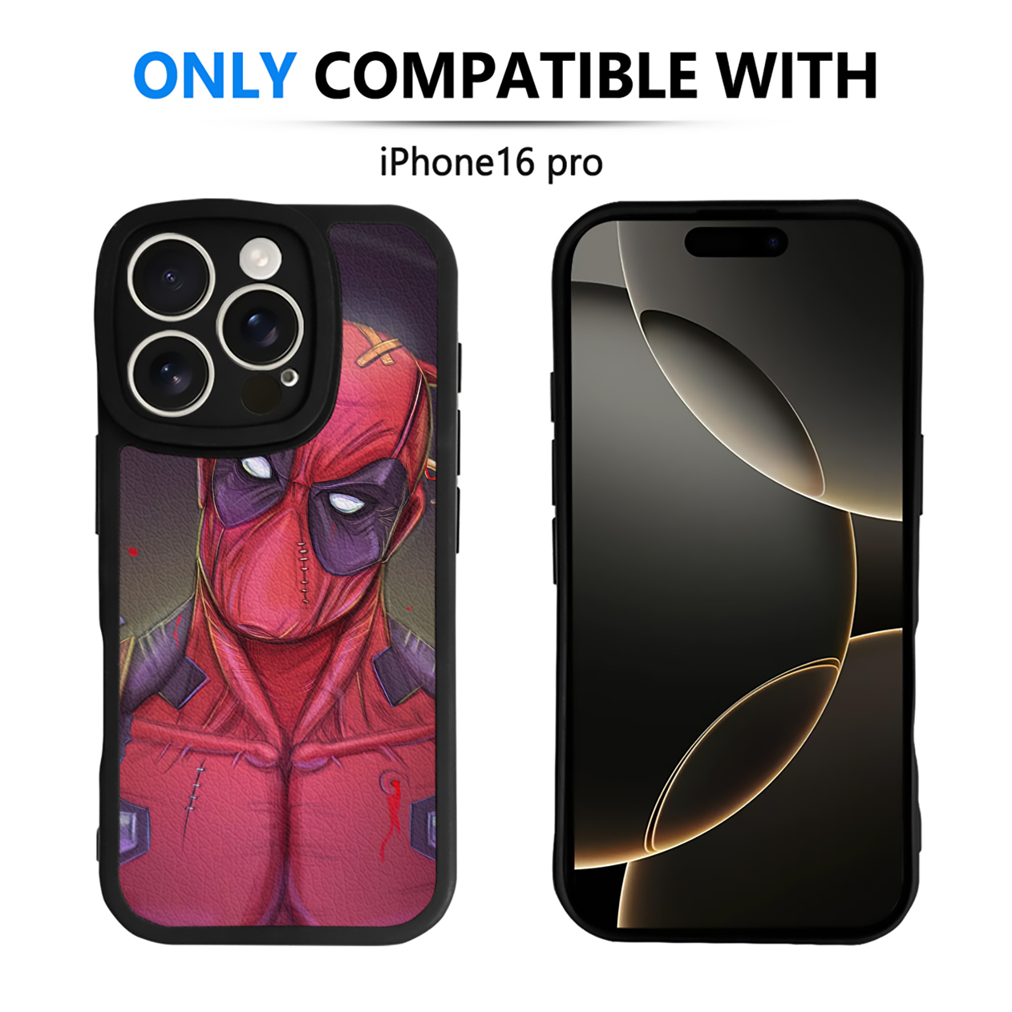 （画像用） Deadpool デッドプール 【iPhone 16シリーズ対応】シリコンスマホケース（レザー調） 材質：シリコン